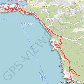 Itinéraire Sentier de Campu Romanellu & Pertusatu, distance, dénivelé, altitude, carte, profil, trace GPS