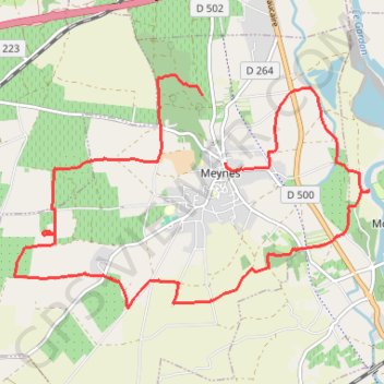Itinéraire Meyne Rando dans les vignes et les champs, distance, dénivelé, altitude, carte, profil, trace GPS