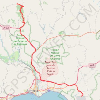 Itinéraire Calar_Alto_W2220, distance, dénivelé, altitude, carte, profil, trace GPS