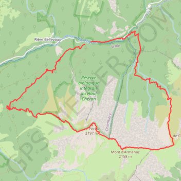 Itinéraire Pecloz et Armene, distance, dénivelé, altitude, carte, profil, trace GPS