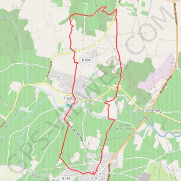 Itinéraire Connaux - Tresques, distance, dénivelé, altitude, carte, profil, trace GPS
