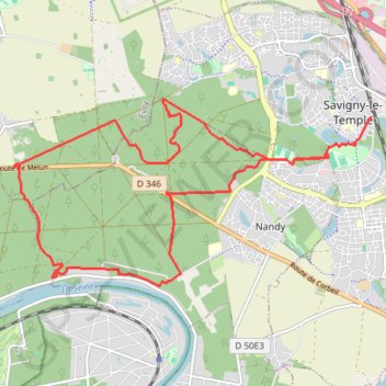 Itinéraire En forêt de Rougeau - Nandy, distance, dénivelé, altitude, carte, profil, trace GPS