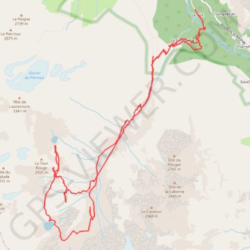 Itinéraire Lac de la Mariande et du Salude (Ecrins), distance, dénivelé, altitude, carte, profil, trace GPS