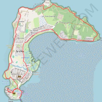 Itinéraire Ile d'Aix, distance, dénivelé, altitude, carte, profil, trace GPS