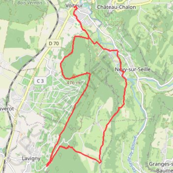 Itinéraire Entre Lacs et Vignobles - Ravaillac, distance, dénivelé, altitude, carte, profil, trace GPS