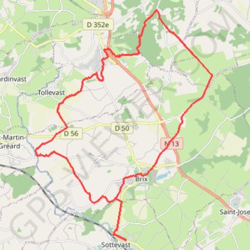 Itinéraire 1 - VTT 25 km, distance, dénivelé, altitude, carte, profil, trace GPS