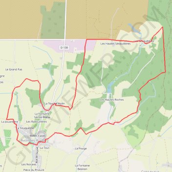 Itinéraire Avon-les-Roches, distance, dénivelé, altitude, carte, profil, trace GPS