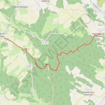 Itinéraire Sentier Vosges-Pyrénées - De Varennes-sur-Amance à Marcilly en Bassigny, distance, dénivelé, altitude, carte, profil, trace GPS
