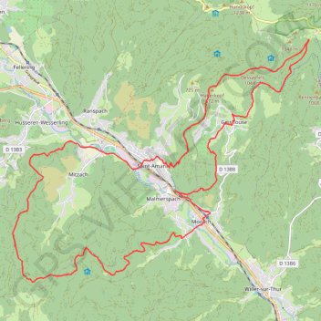 Itinéraire Dreimarkstein Haag, distance, dénivelé, altitude, carte, profil, trace GPS