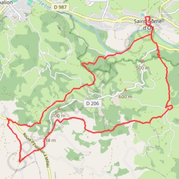 Itinéraire Saint Côme D'Olt : Roquelaure Biounac, distance, dénivelé, altitude, carte, profil, trace GPS