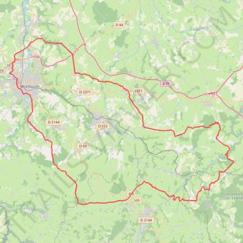 Itinéraire VILLEBRET-MONTAIGUT-ECHASSIERE-BLOMARD-BEAUNE-9409541, distance, dénivelé, altitude, carte, profil, trace GPS