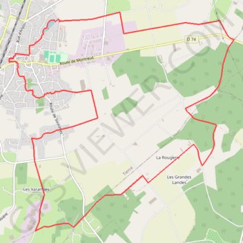 Itinéraire Tiercé La Lande, distance, dénivelé, altitude, carte, profil, trace GPS