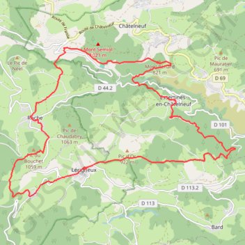 Itinéraire Lerigneux, distance, dénivelé, altitude, carte, profil, trace GPS