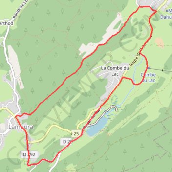 Itinéraire Combe du lac et Combe Arbey - Lamoura, distance, dénivelé, altitude, carte, profil, trace GPS