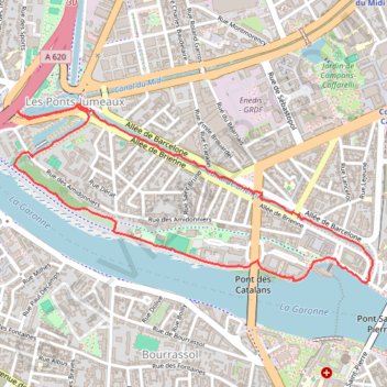 Itinéraire Toulouse - Amidonniers, distance, dénivelé, altitude, carte, profil, trace GPS