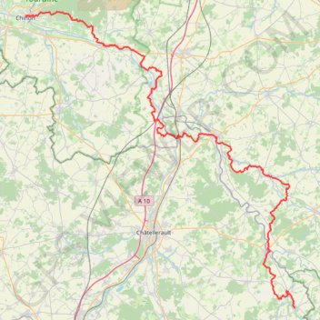 Itinéraire Chinon - Angles-sur-l'Anglin, distance, dénivelé, altitude, carte, profil, trace GPS
