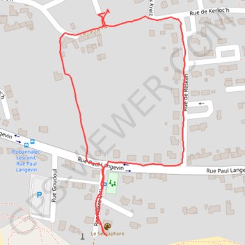 Itinéraire lesconil 1.gpx, distance, dénivelé, altitude, carte, profil, trace GPS