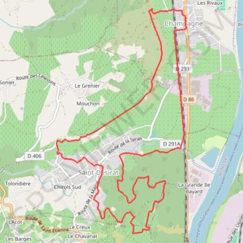 Itinéraire Autour de Champagne-en-Ardèche, distance, dénivelé, altitude, carte, profil, trace GPS