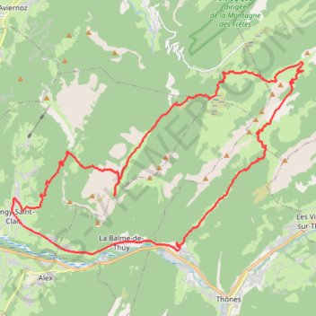 Itinéraire Gliere, distance, dénivelé, altitude, carte, profil, trace GPS