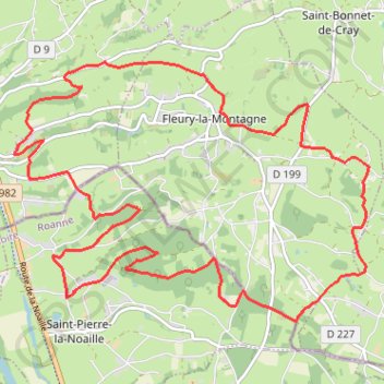 Itinéraire Marche des Châteaux - Saint-Pierre-la-Noaille, distance, dénivelé, altitude, carte, profil, trace GPS