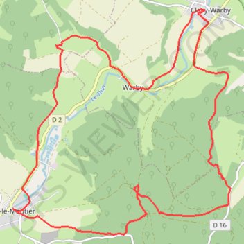 Itinéraire Clavy Warby - Valcontent - Thin le Moutier - Froidmont, distance, dénivelé, altitude, carte, profil, trace GPS