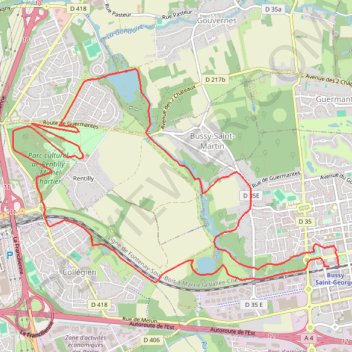 Itinéraire Vallée de La Brosse et parc de Rentilly, distance, dénivelé, altitude, carte, profil, trace GPS