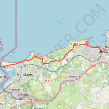 Itinéraire Le sentier du littoral de Saint-Jean-de-Luz à Hendaye, distance, dénivelé, altitude, carte, profil, trace GPS