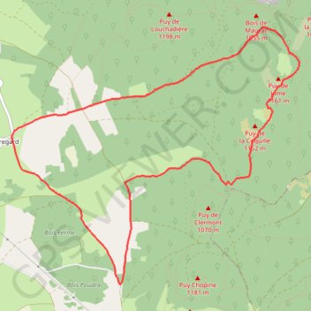 Itinéraire Les Puys de Jumes et de la Coquille, distance, dénivelé, altitude, carte, profil, trace GPS