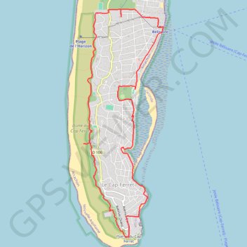 Itinéraire Le Cap-Ferret, distance, dénivelé, altitude, carte, profil, trace GPS