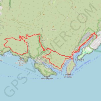 Itinéraire Cassis-Les Calanques, distance, dénivelé, altitude, carte, profil, trace GPS