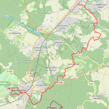 Itinéraire Rambouillet - Coignières OUEST-20625576, distance, dénivelé, altitude, carte, profil, trace GPS