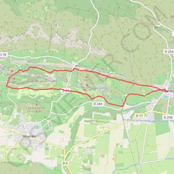 Itinéraire Aureille - Les caisses de Jean Jean, distance, dénivelé, altitude, carte, profil, trace GPS