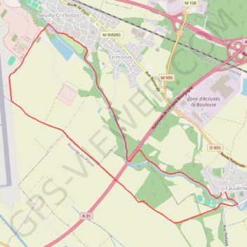 Itinéraire FAUVERNEY et les rives de l'Ouche, distance, dénivelé, altitude, carte, profil, trace GPS