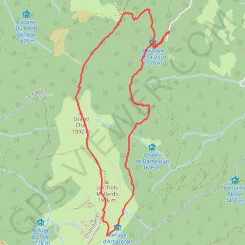 Itinéraire Boucle du grand chat par les cretes, distance, dénivelé, altitude, carte, profil, trace GPS