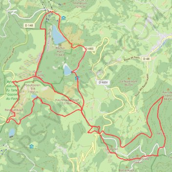 Itinéraire Gazon du Faing, distance, dénivelé, altitude, carte, profil, trace GPS