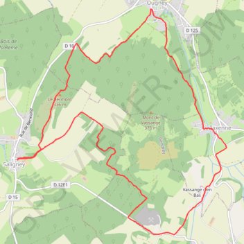 Itinéraire Rando saligney, distance, dénivelé, altitude, carte, profil, trace GPS