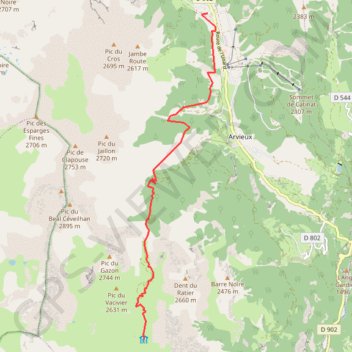Itinéraire Furfande - Brunissard, distance, dénivelé, altitude, carte, profil, trace GPS