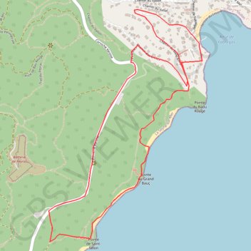Itinéraire Sentier Littoral - Fabrégas - Le B%Bœuf - Le Jonquet, distance, dénivelé, altitude, carte, profil, trace GPS