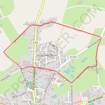 Itinéraire circuit 2 pipriac, distance, dénivelé, altitude, carte, profil, trace GPS