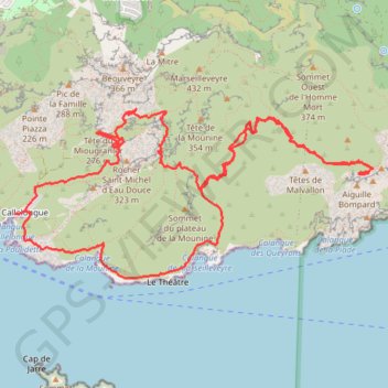 Itinéraire Callelongue - Marseille, distance, dénivelé, altitude, carte, profil, trace GPS