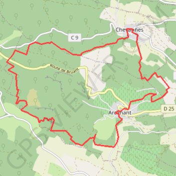 Itinéraire Chevannes-Arcenant, distance, dénivelé, altitude, carte, profil, trace GPS