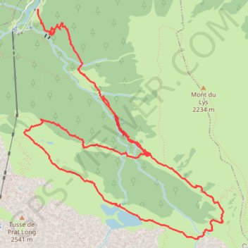 Itinéraire Lac Vert - Vallée du Lys - Bagnères-de-Luchon, distance, dénivelé, altitude, carte, profil, trace GPS