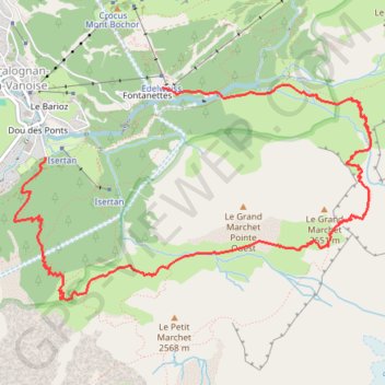 Itinéraire Cirque du grand Marchet, distance, dénivelé, altitude, carte, profil, trace GPS