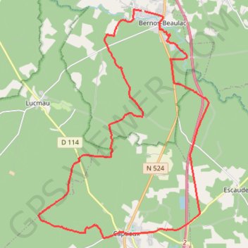 Itinéraire De Beaulac à Captieux, distance, dénivelé, altitude, carte, profil, trace GPS