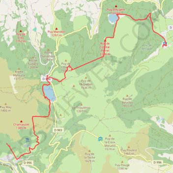 Itinéraire Autour du Puy de Sancy - Mont Dore - Prends-toi-Garde - Lac de Guery - Lac de Servières - Hameau de Pessade - Cascade de Queureuilh, distance, dénivelé, altitude, carte, profil, trace GPS