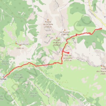 Itinéraire queyras-2022-08-17T07-40-38, distance, dénivelé, altitude, carte, profil, trace GPS