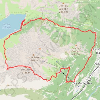 Itinéraire Le Luisin en boucle au départ des Marécottes, distance, dénivelé, altitude, carte, profil, trace GPS