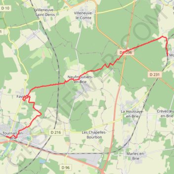 Itinéraire De Mortcerf à Tournan-en-Brie, distance, dénivelé, altitude, carte, profil, trace GPS