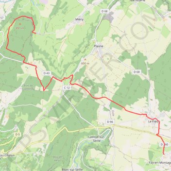 Itinéraire Fay-en-Montagne - Saint-Lothain via les Frites, distance, dénivelé, altitude, carte, profil, trace GPS