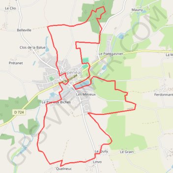 Itinéraire Circuit des éventailles - Campénéac, distance, dénivelé, altitude, carte, profil, trace GPS